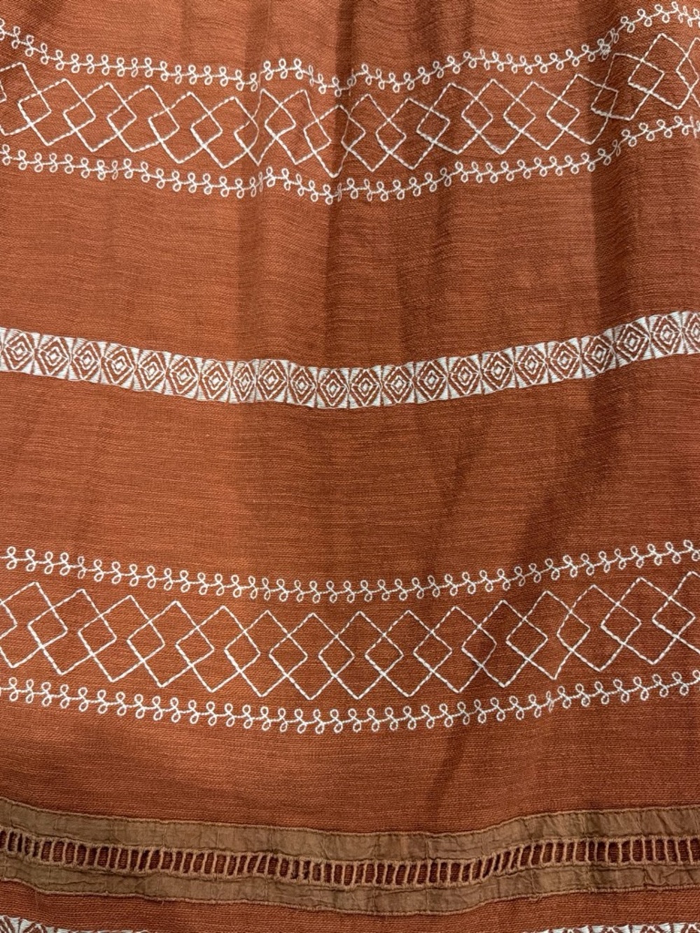 Women’s Rust Embroidered Flutter Sleeve Dress - Picture 3 of 4